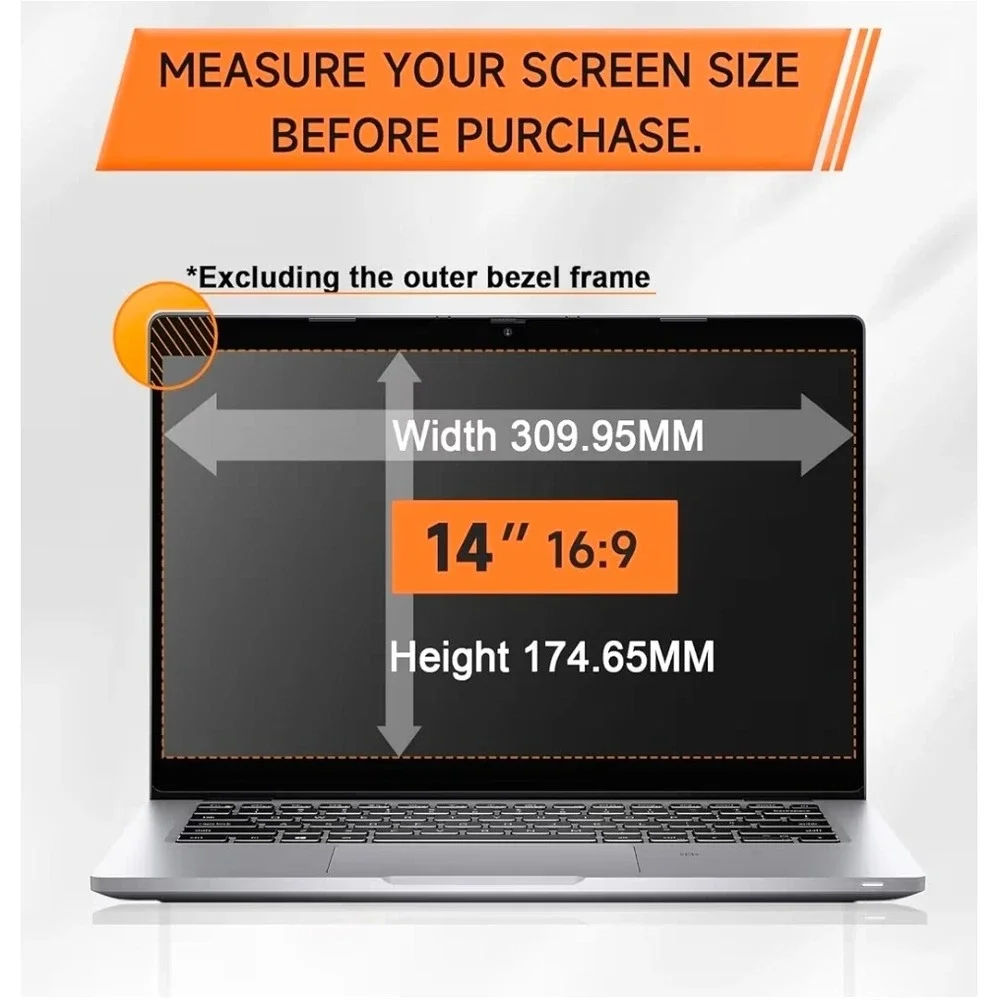 14 Inch Laptop Privacy Screen 16:9 360 Degree 4 Way Anti Glare Blue Light Filter